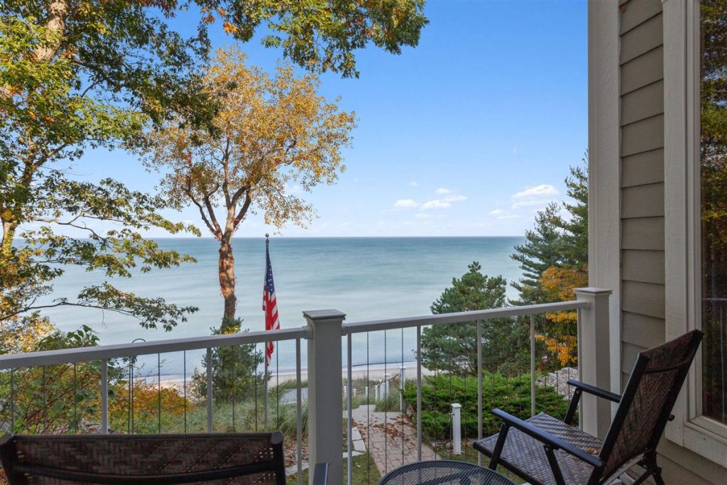 View of lake from Michigan rental home