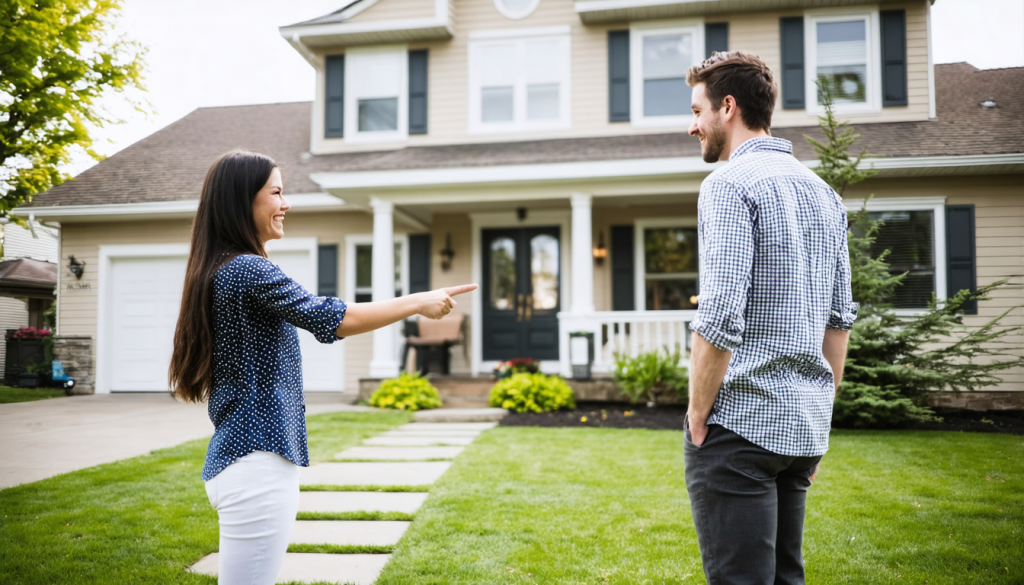 A first time home buyers falling in love with a home
