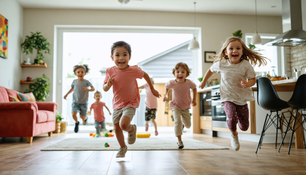 Home full of children running around